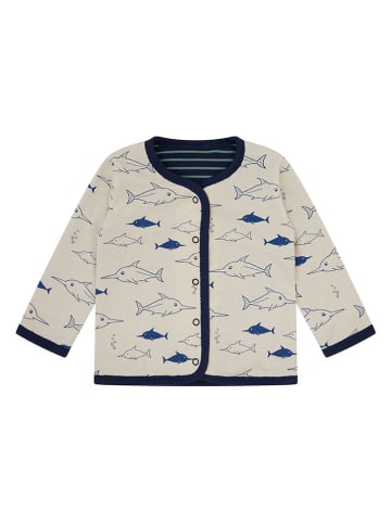 loud + proud Wende-Cardigan in Creme/ Dunkelblau/ Grün