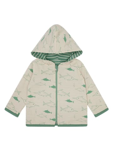 loud + proud Wende-Sweatjacke in Creme/ Grün