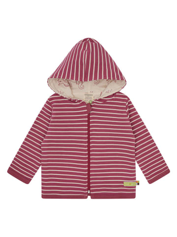 loud + proud Wende-Sweatjacke in Creme/ Rot