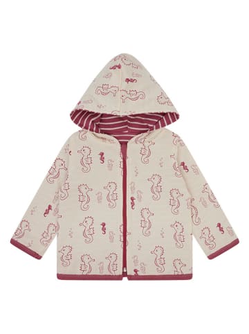 loud + proud Wende-Sweatjacke in Creme/ Rot