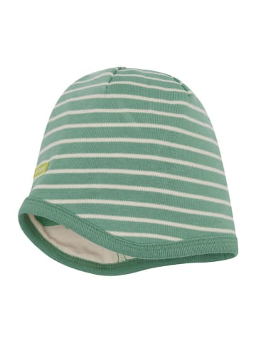 loud + proud Wende-Beanie in Grün/ Creme