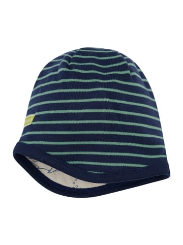 loud + proud Wende-Beanie in Dunkelblau/ Grün/ Creme