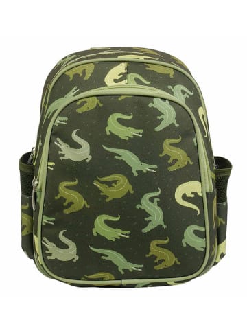 a little lovely company Kinderrugzak "Crocodiles" groen - (B)27 x (H)32 x (D)19 cm