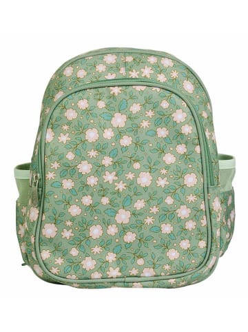 a little lovely company Kinderrugzak "Blossoms" groen - (B)27 x (H)32 x (D)19 cm