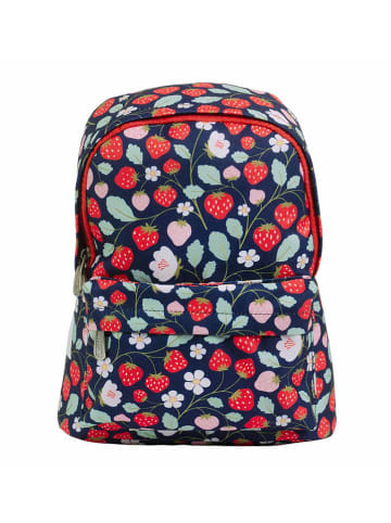 a little lovely company Kinderrucksack "Strawberries" in Dunkelblau/ Rot - (B)25,5 x (H)30 x (T)10 cm