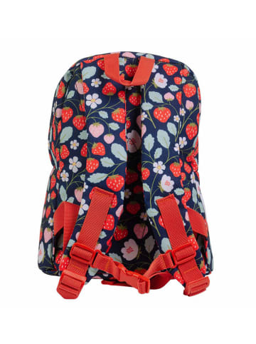 a little lovely company Kinderrucksack "Strawberries" in Dunkelblau/ Rot - (B)25,5 x (H)30 x (T)10 cm