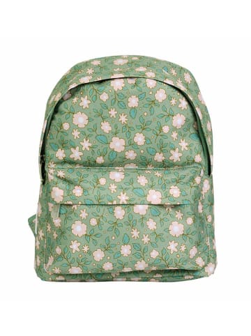 a little lovely company Kinderrugzak "Blossoms" groen - (B)25,5 x (H)30 x (D)10 cm