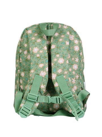 a little lovely company Kinderrucksack "Blossoms" in Grün - (B)25,5 x (H)30 x (T)10 cm