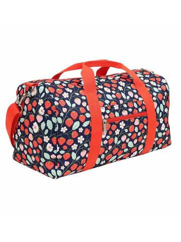 a little lovely company Reisetasche "Strawberries" in Dunkelblau/ Rot - (B)46 x (H)25 x (T)22,5 cm