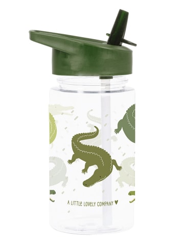 a little lovely company Bidon "Crocodiles" w kolorze zielonym - 450 ml