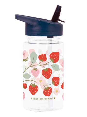 a little lovely company Trinkflasche "Strawberries" in Dunkelblau - 450 ml