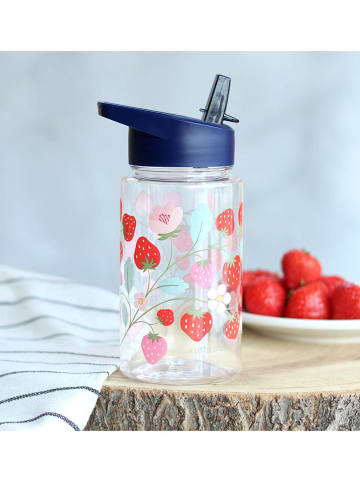 a little lovely company Bidon "Strawberries" w kolorze granatowym - 450 ml