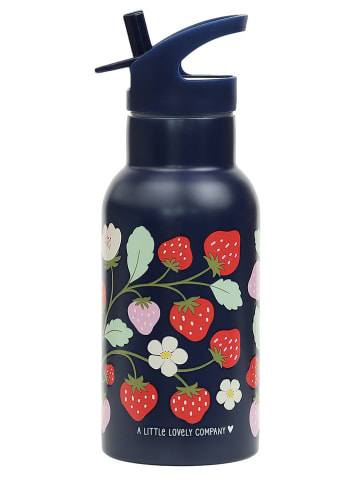 a little lovely company Trinkflasche "Strawberries" in Dunkelblau - 350 ml