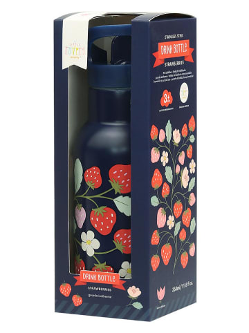 a little lovely company Trinkflasche "Strawberries" in Dunkelblau - 350 ml