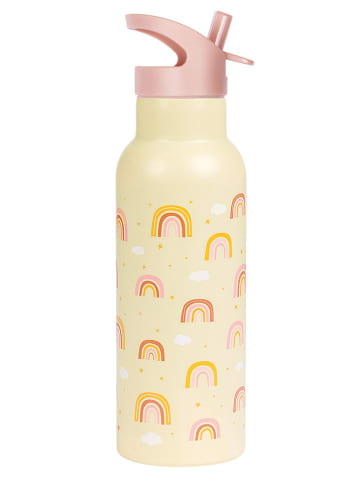 a little lovely company Drinkfles "Rainbows" geel - 500 ml