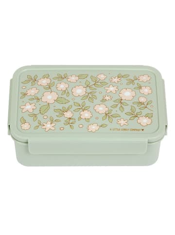 a little lovely company Lunchbox "Blossoms" groen - (B)22 x (H)14,5 x (D)7 cm