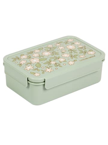 a little lovely company Lunchbox "Blossoms" groen - (B)22 x (H)14,5 x (D)7 cm