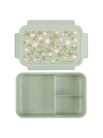 a little lovely company Lunchbox "Blossoms" in Grün - (B)22 x (H)14,5 x (T)7 cm