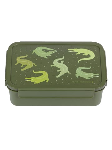 a little lovely company Lunchbox "Crocodiles" in Grün - (B)22 x (H)14,5 x (T)7 cm