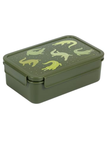 a little lovely company Lunchbox "Crocodiles" in Grün - (B)22 x (H)14,5 x (T)7 cm