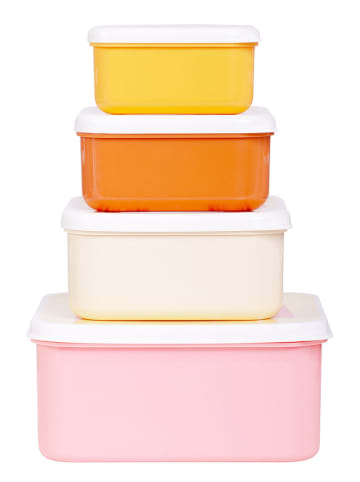 a little lovely company 4er-Set: Lunchboxen "Rainbows" in Gelb