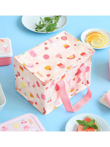 a little lovely company Torba termiczna w kolorze kremowo-jasnoróżowym na lunch - 23 x 23 x 16 cm
