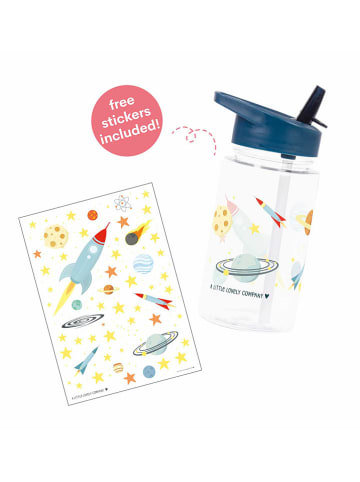 a little lovely company Drinkfles "Space" blauw - 450 ml