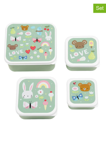 a little lovely company 4er-Set: Lunchboxen "Joy" in Grün