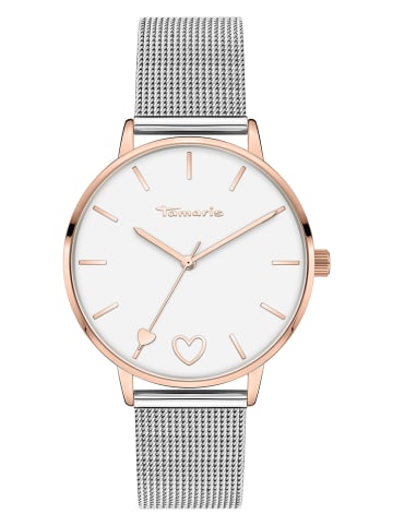 Tamaris Quarzuhr in Silber/ Roségold/ Weiß