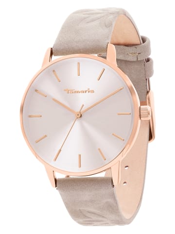 Tamaris Quarzuhr in Beige/ Roségold/ Weiß
