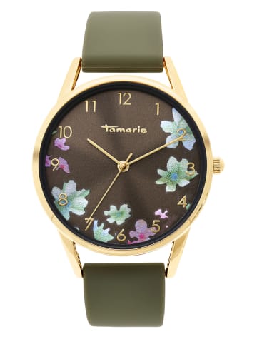 Tamaris Quarzuhr in Khaki/ Gold