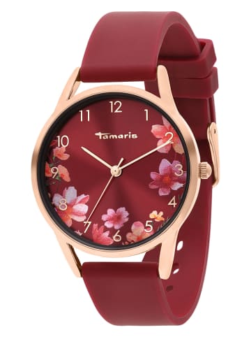 Tamaris Quarzuhr in Rot/ Roségold