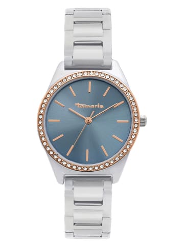 Tamaris Quarzuhr in Silber/ Blaugrau/ Gold