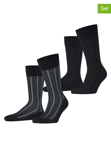 ESPRIT Skarpety (2 pary) "Plush Rib" w kolorze czarnym