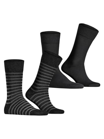 ESPRIT Skarpety (2 pary) "Fine Stripe" w kolorze czarnym