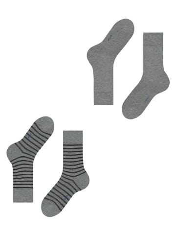 ESPRIT Skarpety (2 pary) "Fine Stripe" w kolorze szaro-czarnym