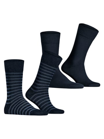 ESPRIT Skarpety (2 pary) "Fine Stripe" w kolorze granatowym