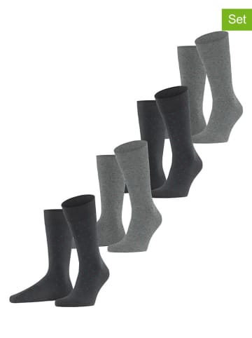 ESPRIT 4-delige set: sokken "Fine Dot" antraciet/grijs