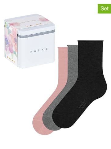 Falke 3er-Set: Socken "Happy Giftbox" in Rosa/ Grau/ Schwarz