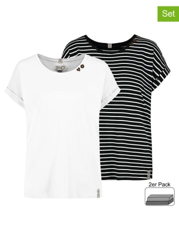 Sublevel 2er-Set: Shirts in Weiß/ Schwarz