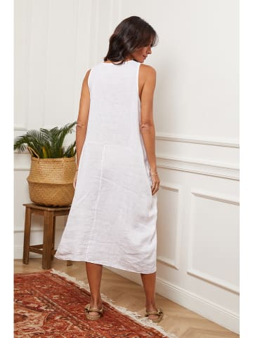 La Compagnie Du Lin Leinen-Kleid "Alteo" in Weiß
