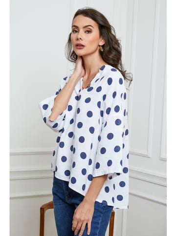 La Compagnie Du Lin Lniana bluzka "Amoura" w kolorze białym