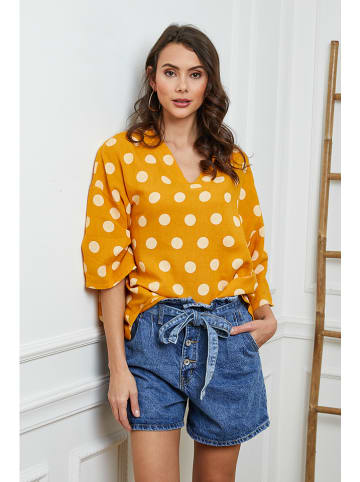 La Compagnie Du Lin Lniana bluzka "Amoura"  w kolorze żółtym