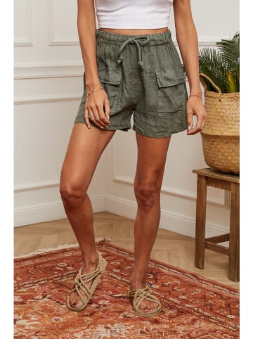 Fleur de Lin Leinen-Shorts "Boristo" in Khaki
