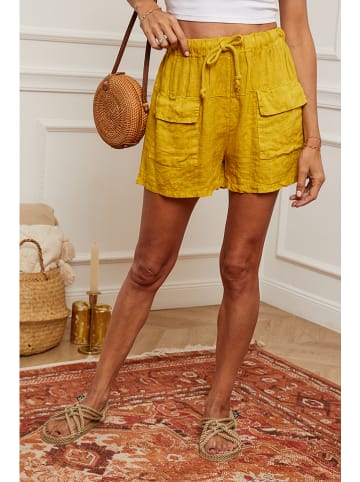 Fleur de Lin Leinen-Shorts "Boristo" in Gelb
