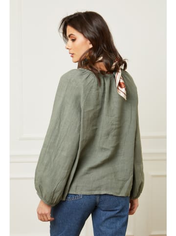 Joséfine Linnen blouse "Celiane" kaki