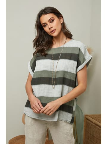 Fleur de Lin Koszulka "Epicea" w kolorze oliwkowym