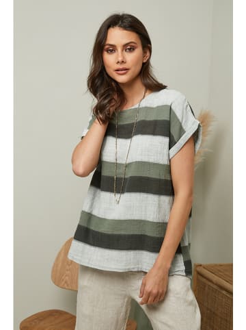 Fleur de Lin Koszulka "Epicea" w kolorze oliwkowym