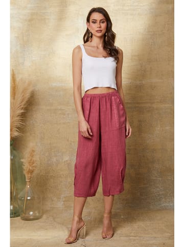 Fleur de Lin Linnen broek "Erus" fuchsia