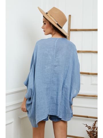 Fleur de Lin Leinen-Bluse  in Hellblau